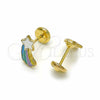 Arete Dormilona 02.09.0188 Oro Laminado, Diseño de Estrella y Estrella, Pulido, Tono Dorado