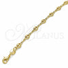 Pulsera Básica 04.09.0185.07 Oro Laminado, Diseño de Puff Mariner, Pulido, Tono Dorado (03 MM Thickness, 7 Inches Length)
