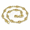 Pulsera Básica 04.09.0185.07 Oro Laminado, Diseño de Puff Mariner, Pulido, Tono Dorado (03 MM Thickness, 7 Inches Length)
