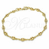 Pulsera Básica 04.09.0185.07 Oro Laminado, Diseño de Puff Mariner, Pulido, Tono Dorado (03 MM Thickness, 7 Inches Length)