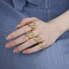 Anillo Elegante 01.253.0019.08 Oro Laminado, Diseño de San Judas, Pulido, Tres Tonos (Size 8)