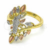 Anillo Elegante 01.253.0022.07 Oro Laminado, Diseño de San Judas, Pulido, Tres Tonos (Size 7)