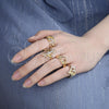 Anillo Elegante 01.253.0022.08 Oro Laminado, Diseño de San Judas, Pulido, Tres Tonos (Size 8)