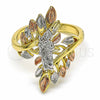 Anillo Elegante 01.253.0022.09 Oro Laminado, Diseño de San Judas, Pulido, Tres Tonos (Size 9)