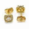 Arete Dormilona 02.344.0031 Oro Laminado, con Blanca Zirconia Cubica, Pulido, Tono Dorado