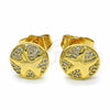 Arete Dormilona 02.344.0035 Oro Laminado, con Blanca Zirconia Cubica, Pulido, Tono Dorado