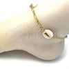 Tobillera Elegante 03.63.2083.10 Oro Laminado, Diseño de Concha, Pulido, Tono Dorado (04 MM Thickness, 10 Inches Length)