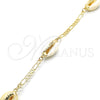 Tobillera Elegante 03.63.2083.10 Oro Laminado, Diseño de Concha, Pulido, Tono Dorado (04 MM Thickness, 10 Inches Length)
