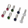 Argolla Huggie 02.332.0045.12 Plata Rodinada, con Zirconia Cubica Blanca, Pulido, Rodinado