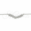 Collares con Dije 04.336.0128.16 Plata Rodinada, Diseño de Flor, con Zirconia Cubica Blanca, Pulido, Rodinado (Grosor 01 MM, 16 Pulgadas de Largo)