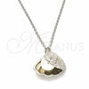 Collares con Dije 04.336.0129.16 Plata Rodinada, Diseño de Concha, con Micro Pave Blanca y Perla Marfil, Pulido, Rodinado (Grosor 01 MM, 16 Pulgadas de Largo)