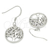 Arete Colgante 02.366.0006 Plata Rodinada, Diseño de Ãrbol, con Zirconia Cubica Blanca, Pulido, Rodinado