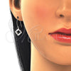 Arete Colgante 02.366.0007 Plata Rodinada, con Zirconia Cubica Blanca, Pulido, Rodinado