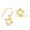 Arete Colgante 02.366.0007.1 Plata Rodinada, con Zirconia Cubica Blanca, Pulido, Tono Dorado