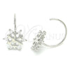 Arete Dormilona 02.366.0014 Plata Rodinada, con Zirconia Cubica Blanca, Pulido, Rodinado