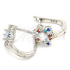 Argolla Huggie 02.186.0182.12 Plata Rodinada, con Zirconia Cubica Multicolor, Pulido, Rodinado