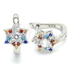 Argolla Huggie 02.186.0182.12 Plata Rodinada, con Zirconia Cubica Multicolor, Pulido, Rodinado