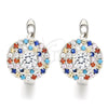 Argolla Huggie 02.186.0183.12 Plata Rodinada, con Zirconia Cubica Multicolor, Pulido, Rodinado