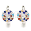 Argolla Huggie 02.186.0184.12 Plata Rodinada, con Zirconia Cubica Multicolor, Pulido, Rodinado