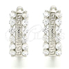 Argolla Huggie 02.186.0188.15 Plata Rodinada, Diseño de Ojo Griego, con Zirconia Cubica Blanca, Pulido, Rodinado