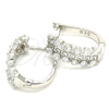 Argolla Huggie 02.186.0188.15 Plata Rodinada, Diseño de Ojo Griego, con Zirconia Cubica Blanca, Pulido, Rodinado