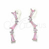 Arete Dormilona 02.367.0013 Plata Rodinada, con Zirconia Cubica Rosado, Pulido, Rodinado