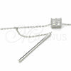 Collares con Dije 04.367.0001.28 Plata Rodinada, con Zirconia Cubica Blanca y Cristal Blanca, Pulido, Rodinado (Grosor 02 MM, 28 Pulgadas de Largo)
