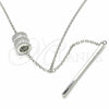 Collares con Dije 04.367.0001.28 Plata Rodinada, con Zirconia Cubica Blanca y Cristal Blanca, Pulido, Rodinado (Grosor 02 MM, 28 Pulgadas de Largo)
