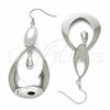 Arete Dormilona 02.367.0021 Plata Rodinada, Diseño de Gota, Pulido, Rodinado