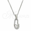 Collares con Dije 04.290.0001.18 Plata Rodinada, Diseño de Casa, con Zirconia Cubica Blanca, Pulido, Rodinado (Grosor 02 MM, 18 Pulgadas de Largo)