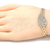 Pulsera Elegante 03.351.0057.07 Oro Laminado, con Blanca Cristal, Pulido, Tono Dorado (05 MM Thickness, 7 Inches Length)