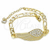 Pulsera Elegante 03.351.0057.07 Oro Laminado, con Blanca Cristal, Pulido, Tono Dorado (05 MM Thickness, 7 Inches Length)