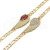 Pulsera Elegante 03.351.0057.07 Oro Laminado, con Blanca Cristal, Pulido, Tono Dorado (05 MM Thickness, 7 Inches Length)