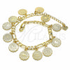 Pulsera de Dije 03.351.0069.08 Oro Laminado, Pulido, Tono Dorado (04 MM Thickness, 8 Inches Length)