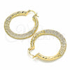 Argolla Mediana 02.170.0289.35 Oro Laminado, Diseño de Hueco, Diamantado, Tono Dorado