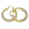 Argolla Mediana 02.170.0289.35 Oro Laminado, Diseño de Hueco, Diamantado, Tono Dorado