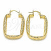Argolla Pequeña 02.170.0292.25 Oro Laminado, Diseño de Hueco, Diamantado, Tono Dorado