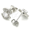 Arete Dormilona 02.369.0006 Plata Rodinada, con Zirconia Cubica Blanca, Pulido, Rodinado