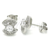 Arete Dormilona 02.369.0006 Plata Rodinada, con Zirconia Cubica Blanca, Pulido, Rodinado