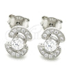 Arete Dormilona 02.369.0008 Plata Rodinada, con Zirconia Cubica Blanca, Pulido, Rodinado