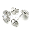 Arete Dormilona 02.369.0008 Plata Rodinada, con Zirconia Cubica Blanca, Pulido, Rodinado