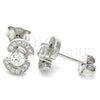 Arete Dormilona 02.369.0008 Plata Rodinada, con Zirconia Cubica Blanca, Pulido, Rodinado