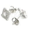 Arete Dormilona 02.369.0010 Plata Rodinada, con Zirconia Cubica Blanca, Pulido, Rodinado