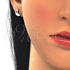 Arete Dormilona 02.369.0026 Plata Rodinada, Diseño de Luna, Pulido, Rodinado