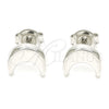 Arete Dormilona 02.369.0026 Plata Rodinada, Diseño de Luna, Pulido, Rodinado