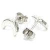 Arete Dormilona 02.369.0026 Plata Rodinada, Diseño de Luna, Pulido, Rodinado