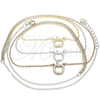 Collares con Dije 04.369.0002.18 Plata Rodinada, Diseño de Manzana, con Zirconia Cubica Blanca, Pulido, Tres Tonos (Grosor 01 MM, 18 Pulgadas de Largo)