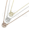 Collares con Dije 04.369.0003.18 Plata Rodinada, Diseño de Ãrbol, con Zirconia Cubica Blanca, Pulido, Tres Tonos (Grosor 01 MM, 18 Pulgadas de Largo)