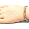 Pulsera Elegante 03.369.0005.1.10 Plata Rodinada, con Zirconia Cubica Blanca, Pulido, Tono Rosado (Grosor 01 MM, 10 Pulgadas de Largo)