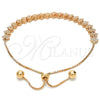 Pulsera Elegante 03.369.0005.1.10 Plata Rodinada, con Zirconia Cubica Blanca, Pulido, Tono Rosado (Grosor 01 MM, 10 Pulgadas de Largo)